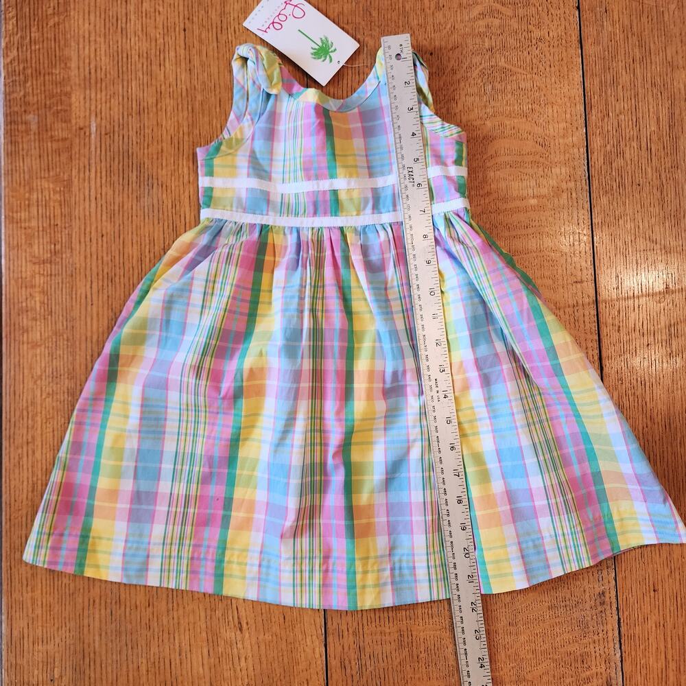 Vintage Lilly Pulitzer Girls 2T Madras Plaid Bow Shoulder Dress NWT - Picture 9 of 10
